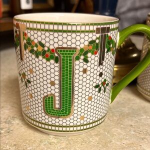 Anthropologie Tile Mug - J